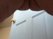 FTM jerks hard dick, cums and squirts all over..