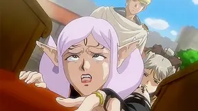 Dirty elf gets her butthole fucked in public by tentacle king