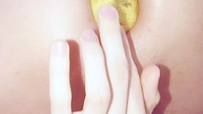 taking a milk bottle and lemon up my ass!