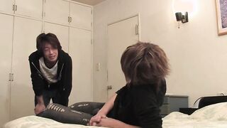 Pretty japanese teens is eager to gotten her first 3 way