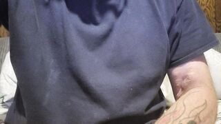 Scruffy man solo one shot masturbate sesh.