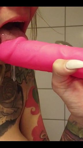 Gagging on Dildo