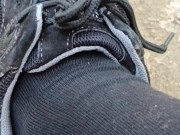 sex with sneakers. dick in sweatpants