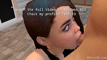 3D Porn Anime Hentai Busty Teen Deepthroat and Handjob