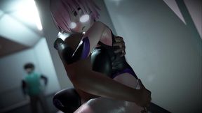 Mash Kyrielight having sex in the shadows of the passageway