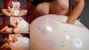 Squish and fisting big 24 marbled balloon - Bunny Looner