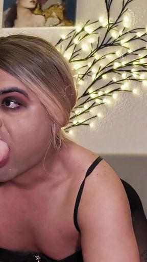 Messy Sissy Puppy Training Fuck Machine Deepthroat, Spit Drinking & Solo Anal