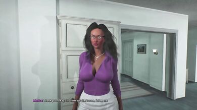 MILF teacher shocks student rises skirt walks bare in animated blowjob