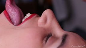 Close up Mouthful