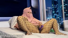 *Big Asian Girls Porn* Fun hijab Teen black fishnet stockings Sex Toy masturbation-version1 bag-wmv