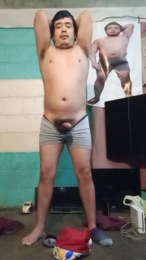 Jesus in boxer pulling his penis #124