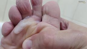 step gay dad - bath buddies - hot house with sexual tension so thick it ends up all over stepdad s sexy toes - manlyfoot
