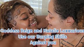 Goddess Reign and Natalie Luxxurious Use Their Burping Skills Against You 1080