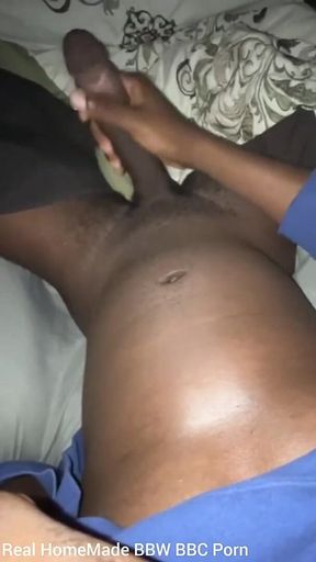 Long Session Edging Stroking My Big Black Cock