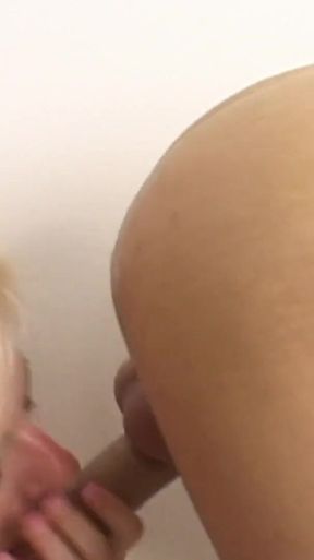 Stepauntie knows how to make two horny cocks enjoy with her mouth