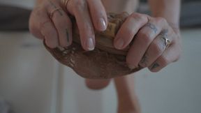 Tiny Slave Toy - Living in my nylon socks pantyhose 4k