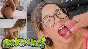 Megan Love - The Blonde Geeky Cumsucker Wants More Cocks