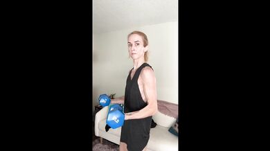 Cute blonde upper body workout