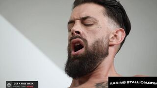 Hairy Rommie Caught Jerking Flip Fucks Bearded Jock - RagingStallion