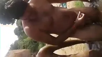 Amateur Group Handjob and Blowjob Fun Outdoors