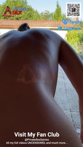 The repairman fucks my ass by the pool! He cums deep in my ass!