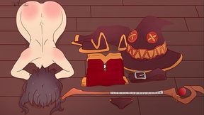 Megumin is completely naked next to things, bowing her head and asking a black man to fuck her ! God'_s Blessing on This Wonderful World Hentai Cartoon Parody  KonoSuba !