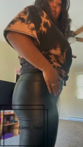 ass in leather leggings