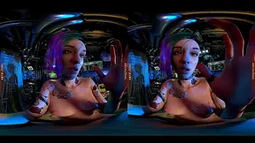 VR Intimacy With Pink-Haired Judy Alvarez in Cyberpunk Night City Server Room
