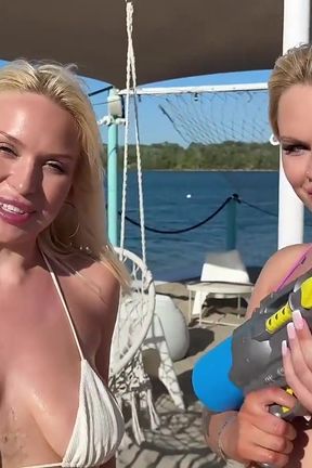 Water Play Turns Wet with Shared Squirting!