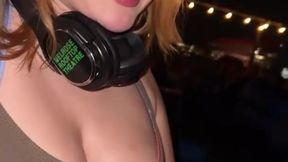 Teasing Blonde Sucks Cock in Lingerie