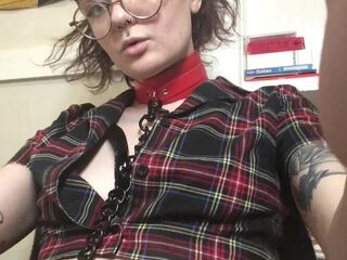 cutie wearing chain and leash