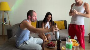 bisexuals A girl and two guys fuck juicily in different positions at a house party - 3.83