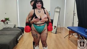 PERSONAL TRAINING CHUBBY GIRL UNEXPECTED GLOVE FETISH BJ CUMSHOT