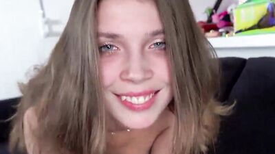 Lovely girl is poked with a hard cock while spreading legs