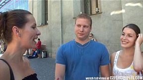 Fresh Czech couple's authentic foursome for cash