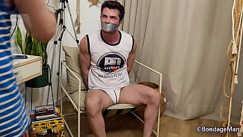 Thiago gag Test first time tied up and gagged | Behind the Scenes