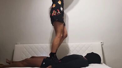 Barbie Trampling Body, Face and Cock in Socks and Bare No.25