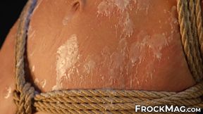 ToolBoi had his legs and hips held up while covered with wax