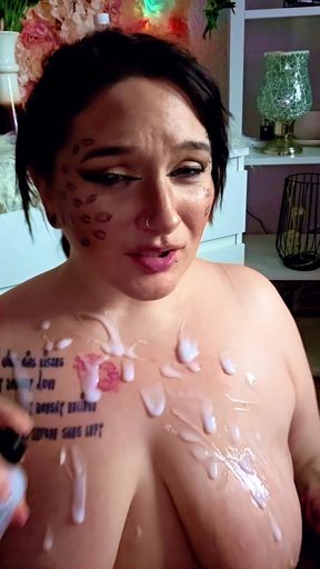 German Carnival Slut Totally Covered! Messy Leopard Afterparty