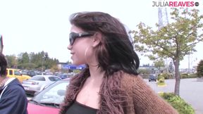 Naughty girl gets cum in face and tits after fucking two huge cocks