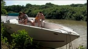 jessica moore and morgan get serious action on a boat