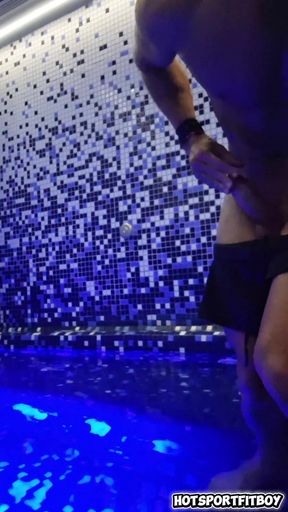 Risky Masturbation in Luxury Public Spa Sauna - Big Hard Cock Jerk to Huge Cum Almost Caught   Clip 1