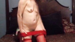 My Hotwife inside High Heels and Panties Smoking Striptease