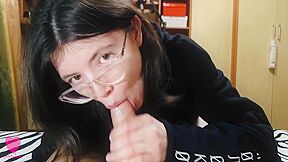 A Student 18+ Agrees To A Blowjob And Asks For Help With Her Studies