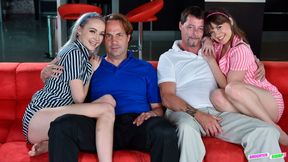Awesome models and are about to fuck with each other's dad