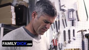 Perv stepdad president oaks makes his stepson play with his tool and pounds him hard