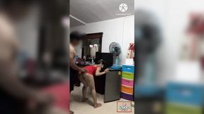 Fuck sexy MILF in front of fridge