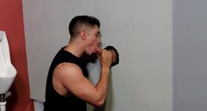 Hot Latino tries glory hole gay anal with his hot cousin