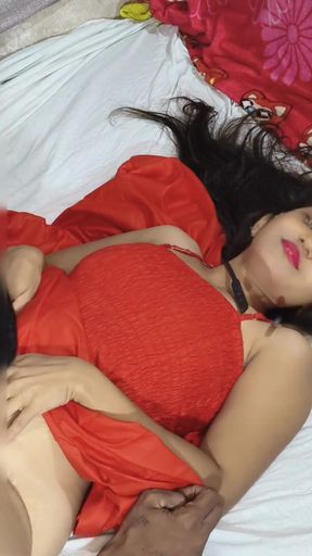 Desi indian bhabhi red dress fuking hard   Clip 1