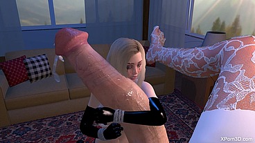 FUTA GIANTESS 3D - Busty Blonde Babe Jerking off GIANT DICK - FULL HD MP4 1080p
